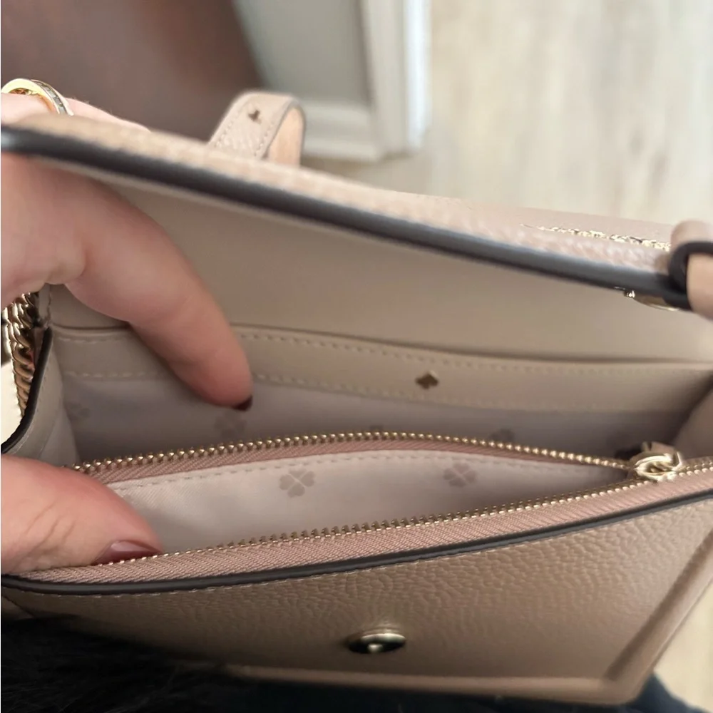 Kate Spade Crossbody Bag - Adjustable Chain Strap - Brown Pebbled Leather - NWOT - Picture 5 of 7
